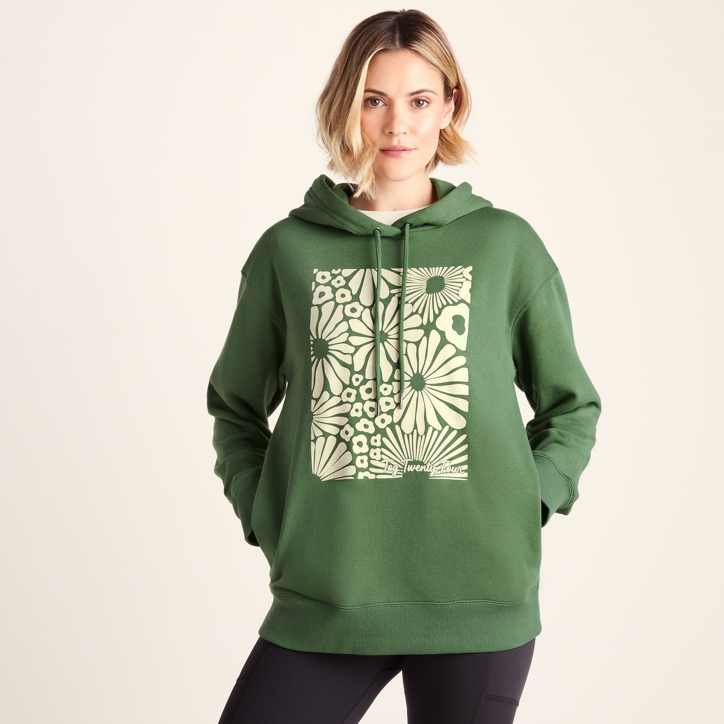 Aria Womens Supersoft Relaxed Fit Hoody - Dark Matcha