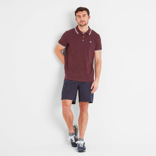 Biston Mens 100% Cotton Pique Polo Shirt - Deep Port