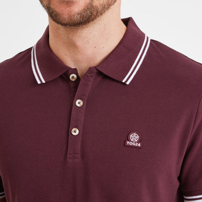 Biston Mens 100% Cotton Pique Polo Shirt - Deep Port