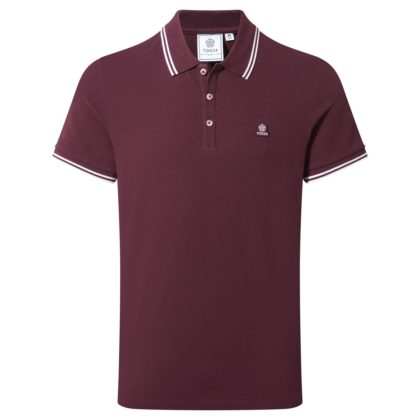 Biston Mens 100% Cotton Pique Polo Shirt - Deep Port