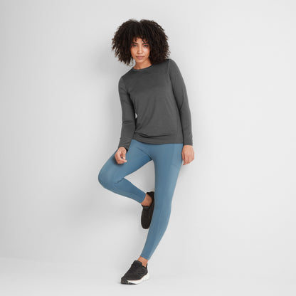 Blakely Womens Long Sleeve Performance Top - Dark Grey Marl