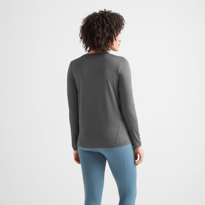 Blakely Womens Long Sleeve Performance Top - Dark Grey Marl
