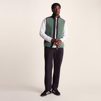Boltby Mens Relaxed Fit Microfleece Gilet - Black/Light Forest