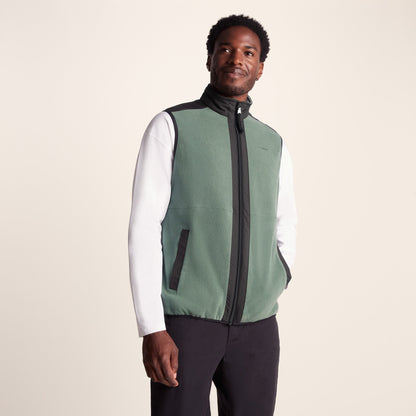 Boltby Mens Relaxed Fit Microfleece Gilet - Black/Light Forest