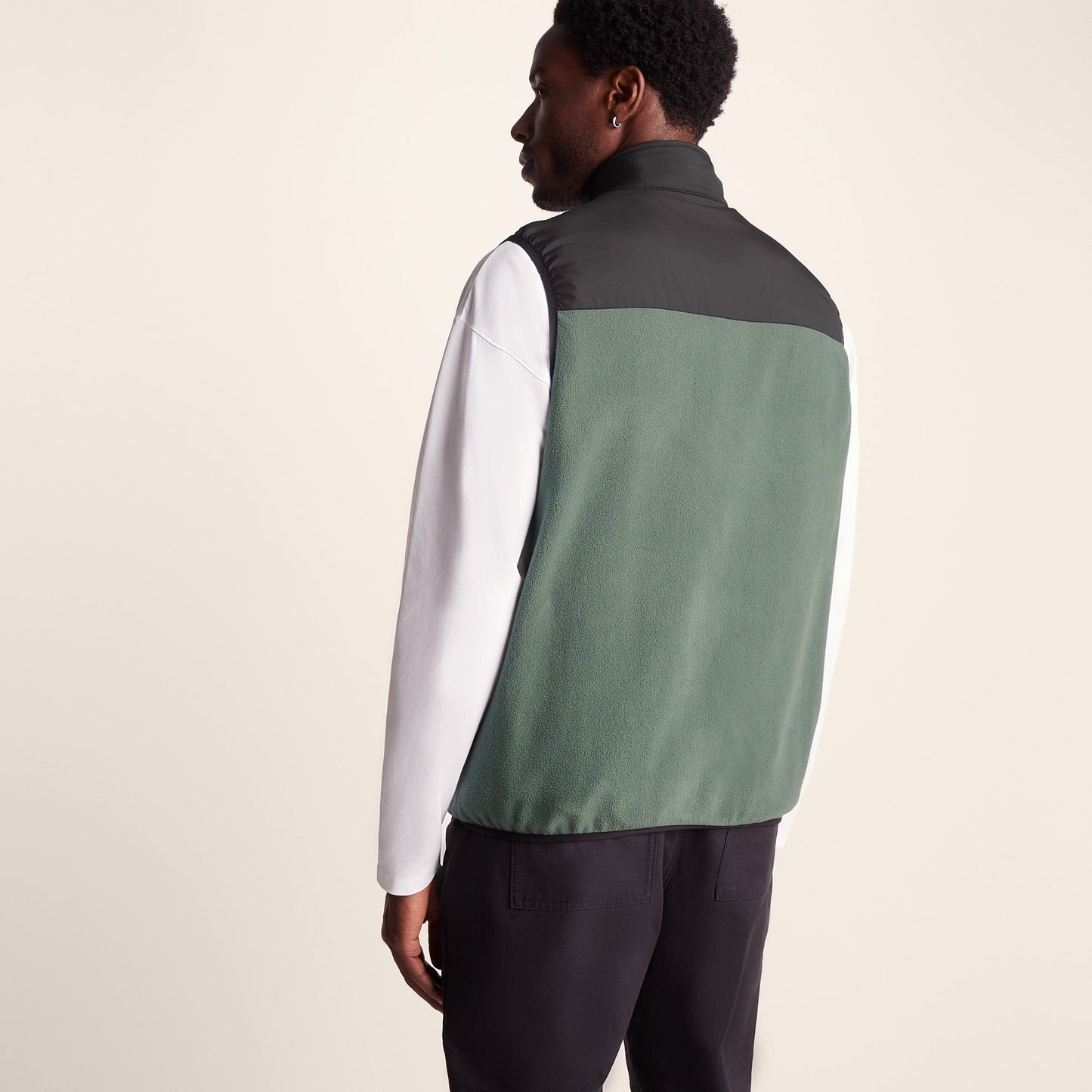 Boltby Mens Relaxed Fit Microfleece Gilet - Black/Light Forest