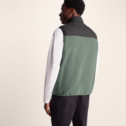 Boltby Mens Relaxed Fit Microfleece Gilet - Black/Light Forest