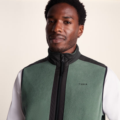 Boltby Mens Relaxed Fit Microfleece Gilet - Black/Light Forest