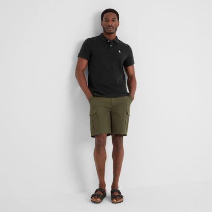 Braunton Mens 100% Cotton Pique Polo Shirt - Black