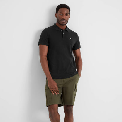 Braunton Mens 100% Cotton Pique Polo Shirt - Black