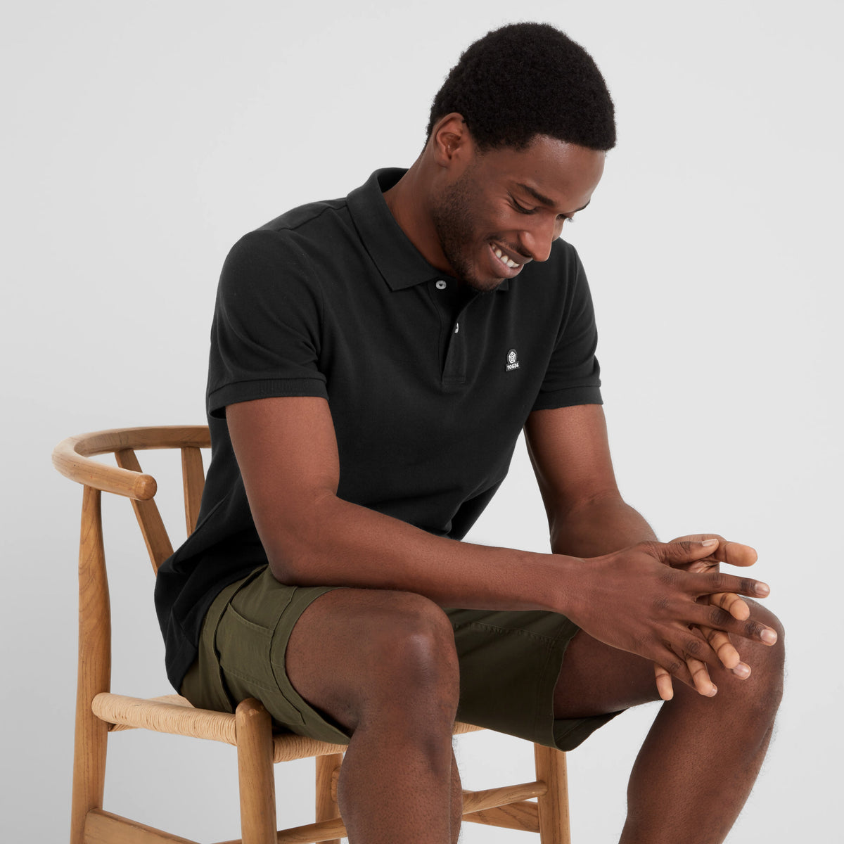 Braunton Mens 100% Cotton Pique Polo Shirt - Black