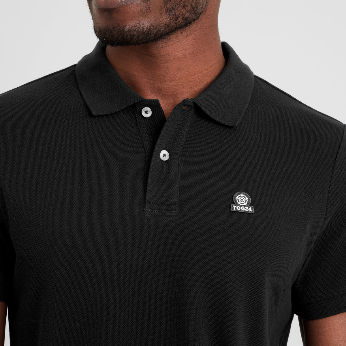 Braunton Mens 100% Cotton Pique Polo Shirt - Black