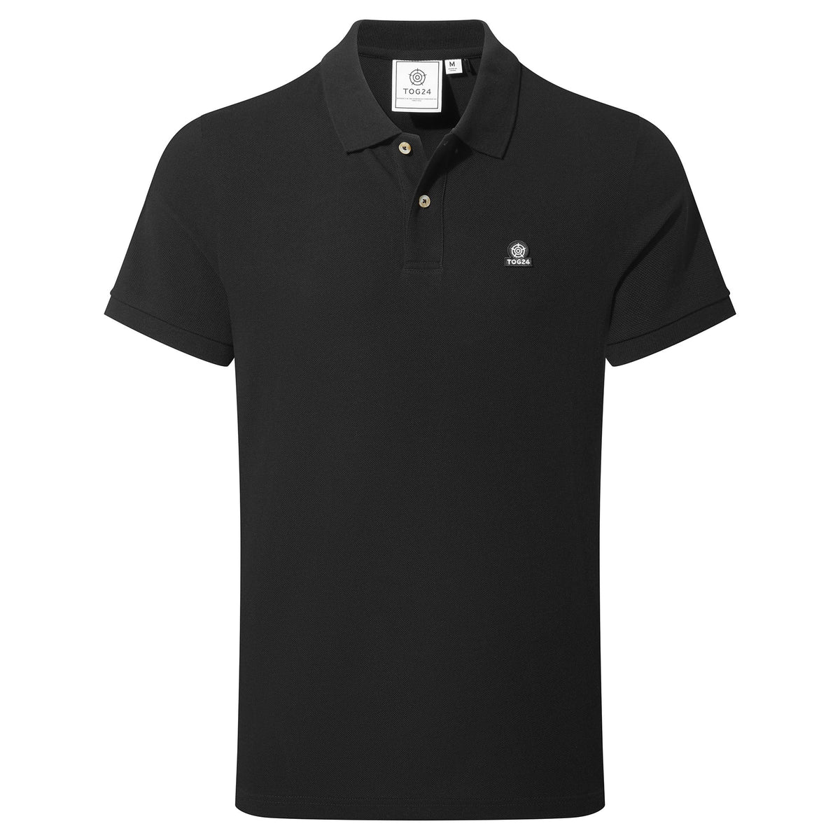 Braunton Mens 100% Cotton Pique Polo Shirt - Black