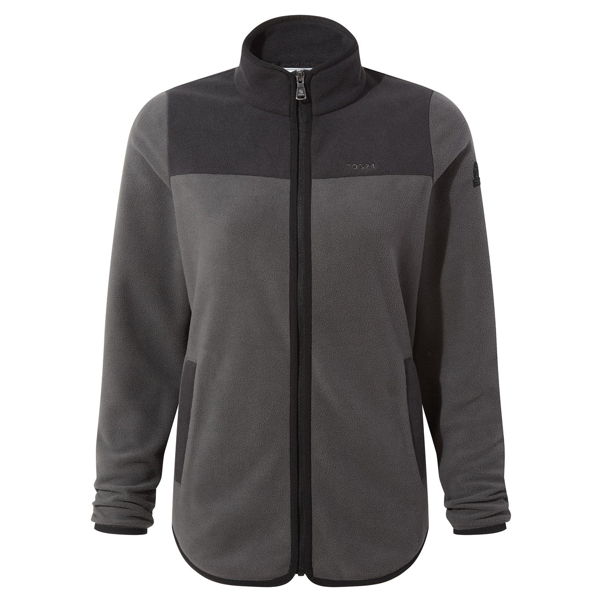 Carty Womens Colour Block Fleece Jacket - Washed Black/Black