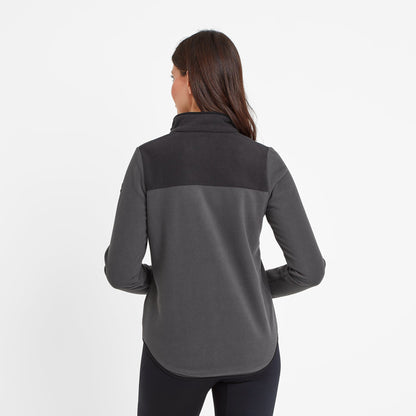 Carty Womens Colour Block Fleece Jacket - Washed Black/Black