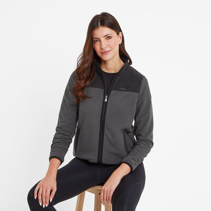 Carty Womens Colour Block Fleece Jacket - Washed Black/Black