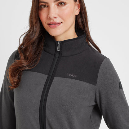 Carty Womens Colour Block Fleece Jacket - Washed Black/Black