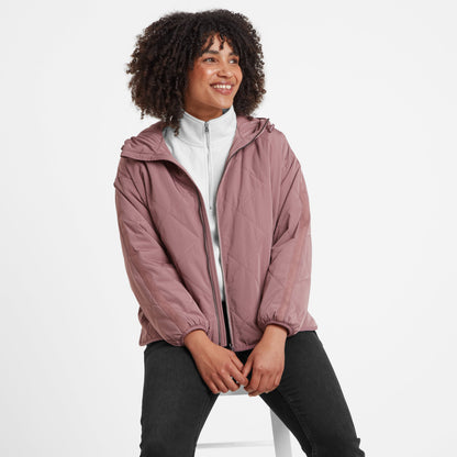 Corlae Womens Oversized Shower Resistant Insulated Jacket - Mauve