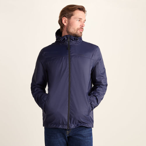 Craven Mens Waterproof Packaway Jacket - Navy