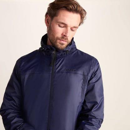 Craven Mens Waterproof Packaway Jacket - Navy