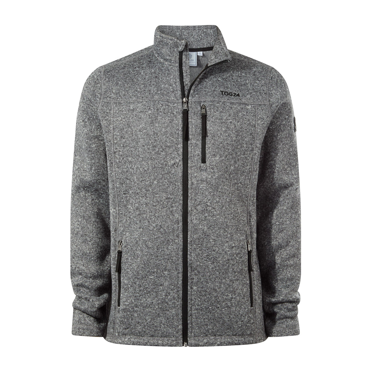 Cresswell Mens Knitlook Fleece Jacket - Dark Grey Marl