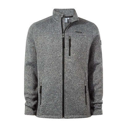 Cresswell Mens Knitlook Fleece Jacket - Dark Grey Marl