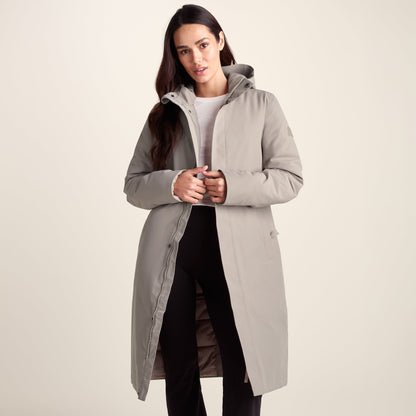 Dalton Womens Longline Waterproof Insulated Coat - Dark Taupe