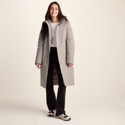 Dalton Womens Longline Waterproof Insulated Coat - Dark Taupe