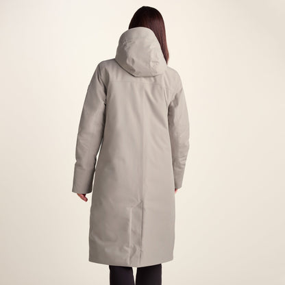 Dalton Womens Longline Waterproof Insulated Coat - Dark Taupe