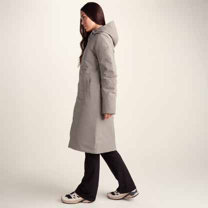 Dalton Womens Longline Waterproof Insulated Coat - Dark Taupe