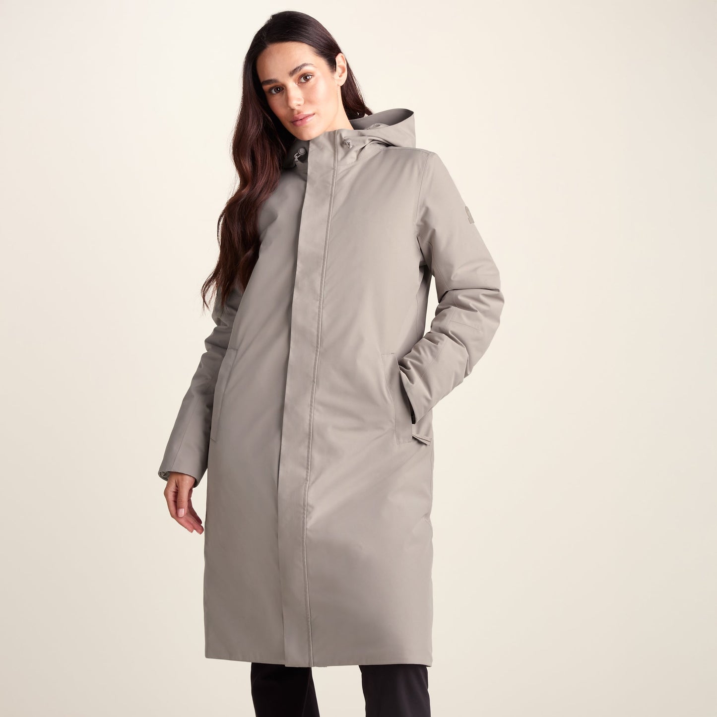 Dalton Womens Longline Waterproof Insulated Coat - Dark Taupe