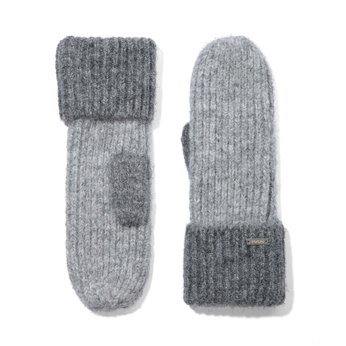 Daz Brushed Colour Block Knit Mitten - Light Grey Melange