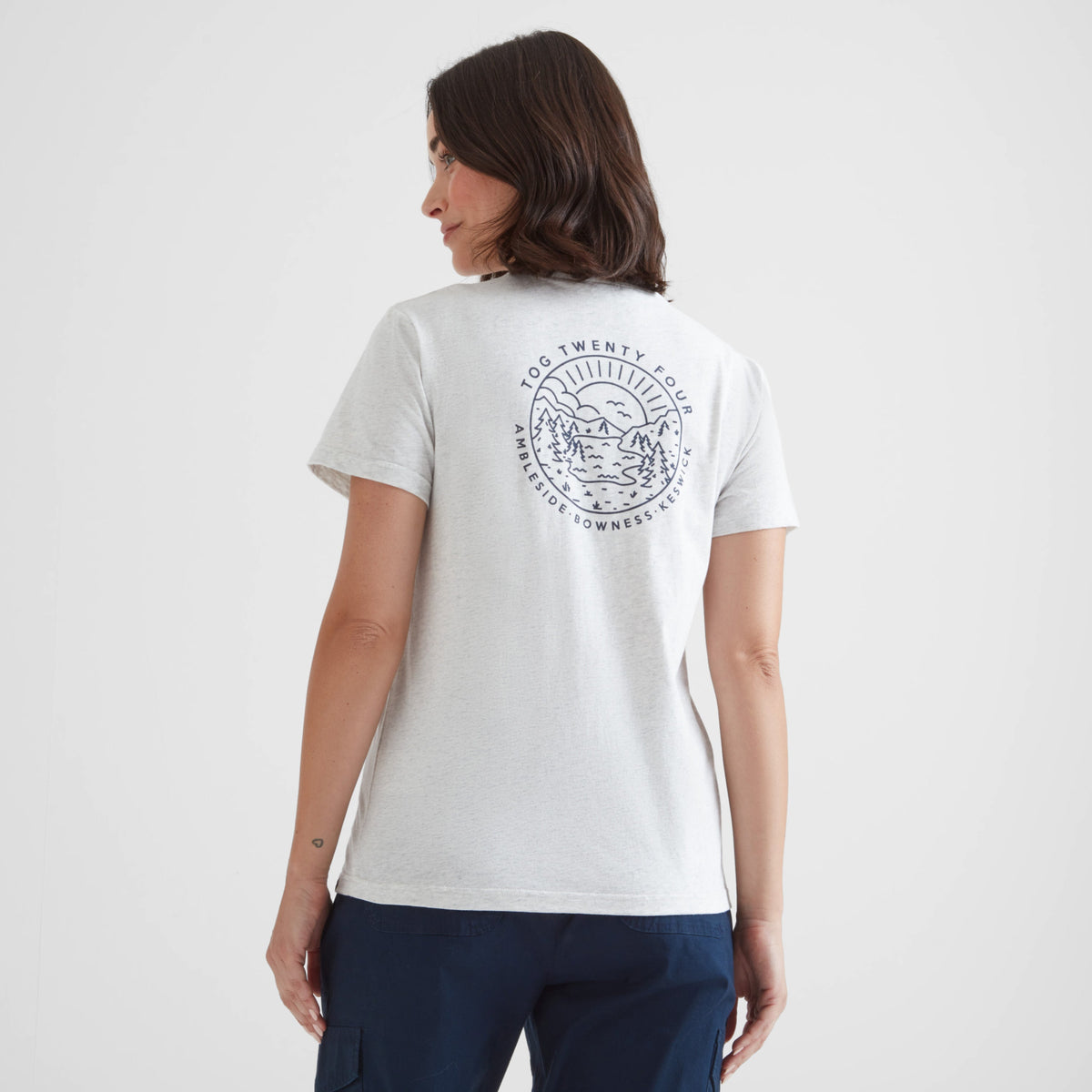 District Womens 100% Cotton Supersoft T-Shirt - Ice Grey Marl