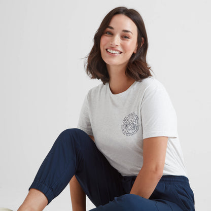 District Womens 100% Cotton Supersoft T-Shirt - Ice Grey Marl