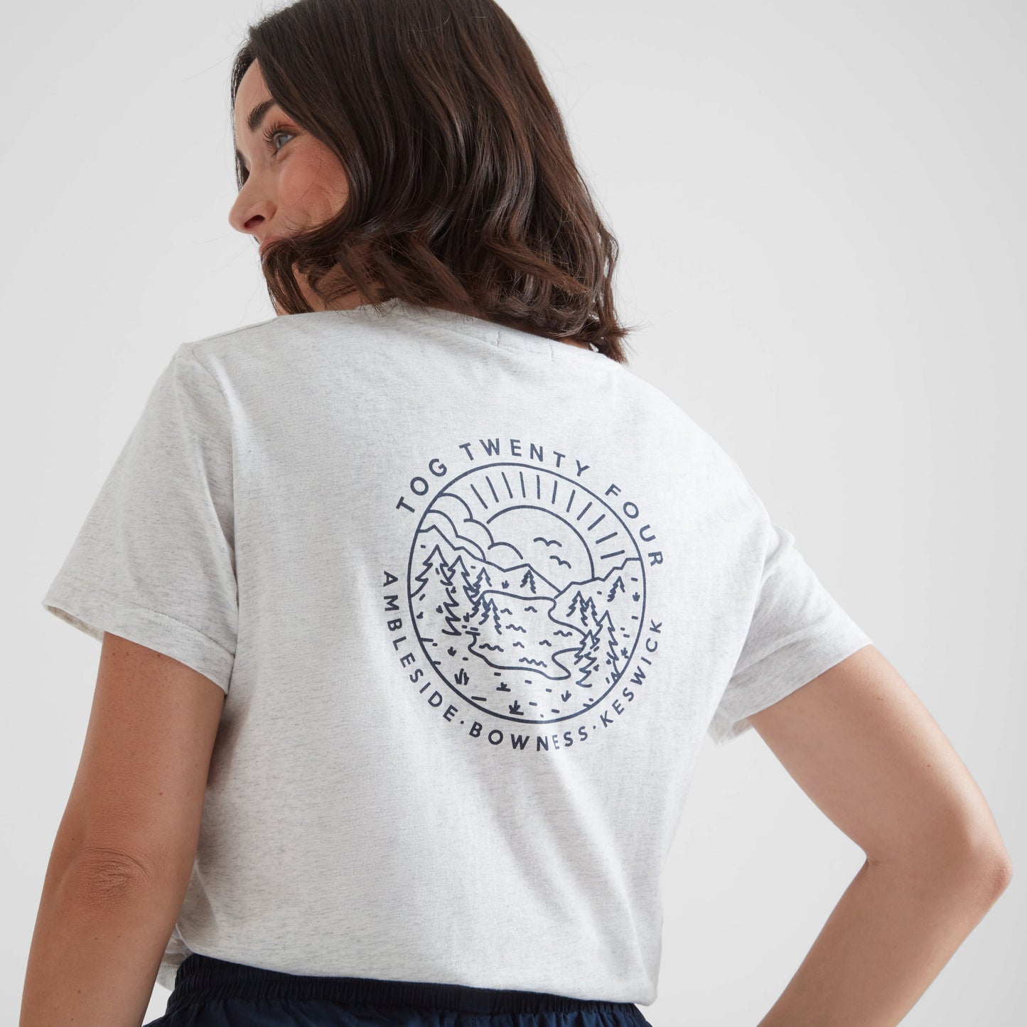District Womens 100% Cotton Supersoft T-Shirt - Ice Grey Marl