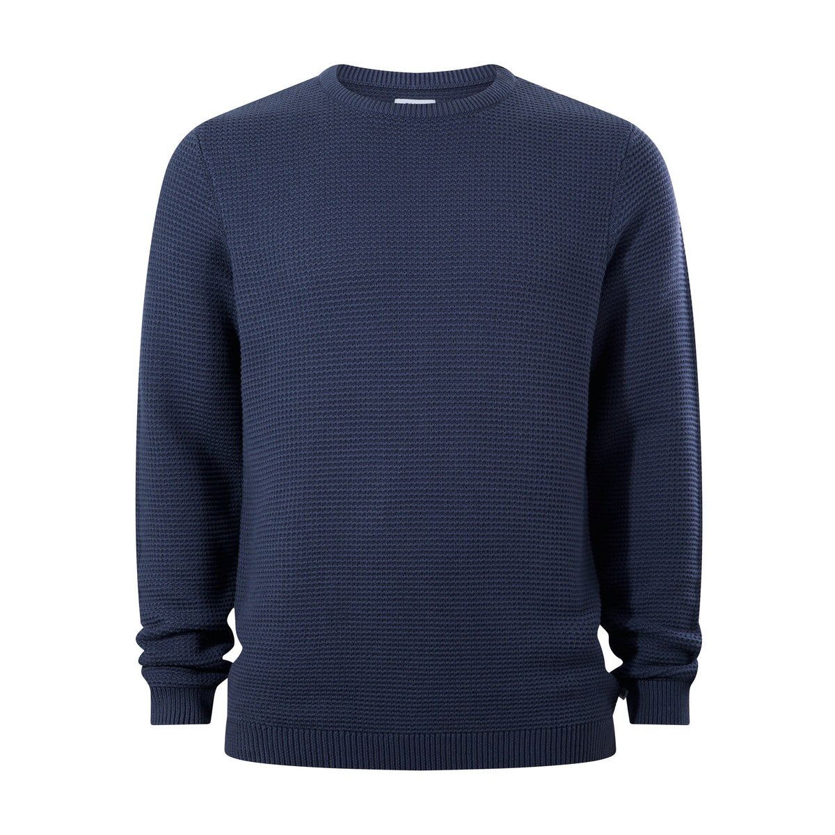 Ethan Mens Crew Neck Knit Jumper - Smokey Blue