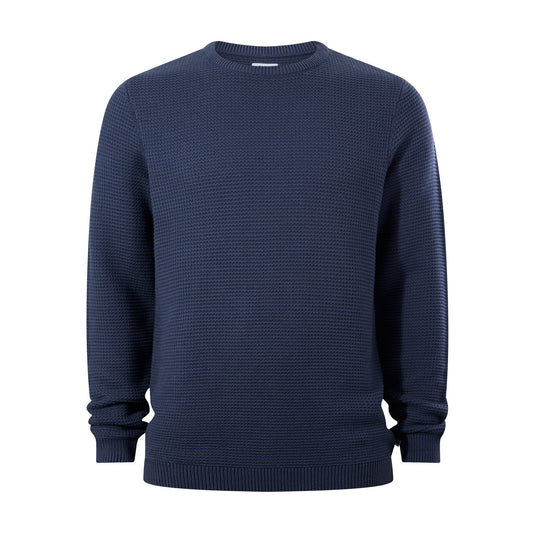 Ethan Mens Crew Neck Knit Jumper - Smokey Blue