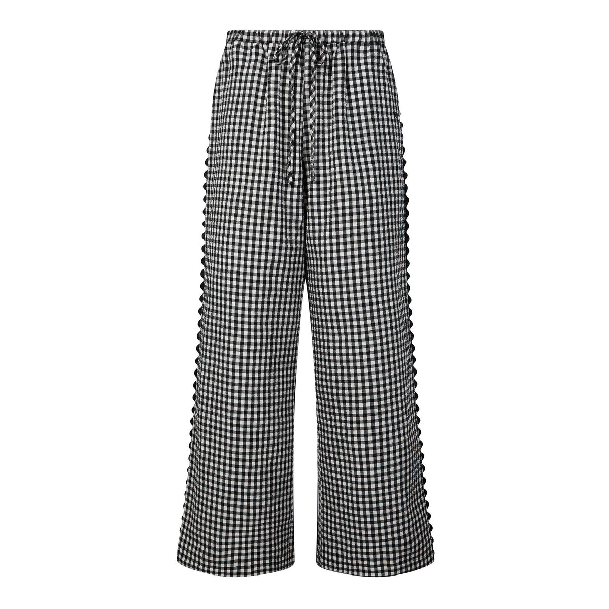 Fearne Womens Gingham Trousers - Black Check