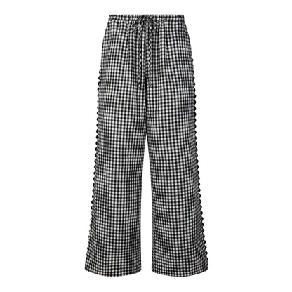 Fearne Womens Gingham Trousers - Black Check