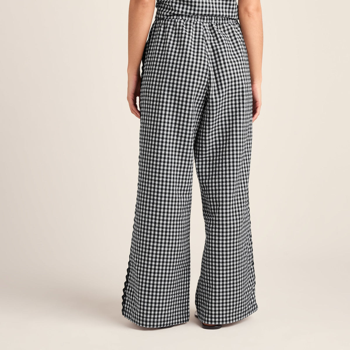 Fearne Womens Gingham Trousers - Black Check