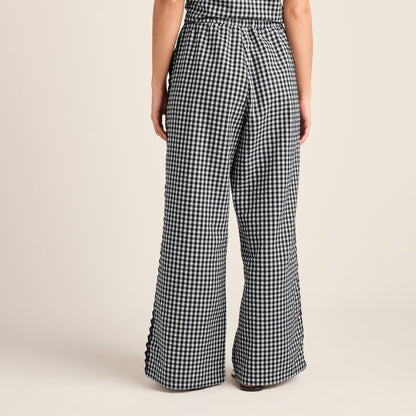 Fearne Womens Gingham Trousers - Black Check