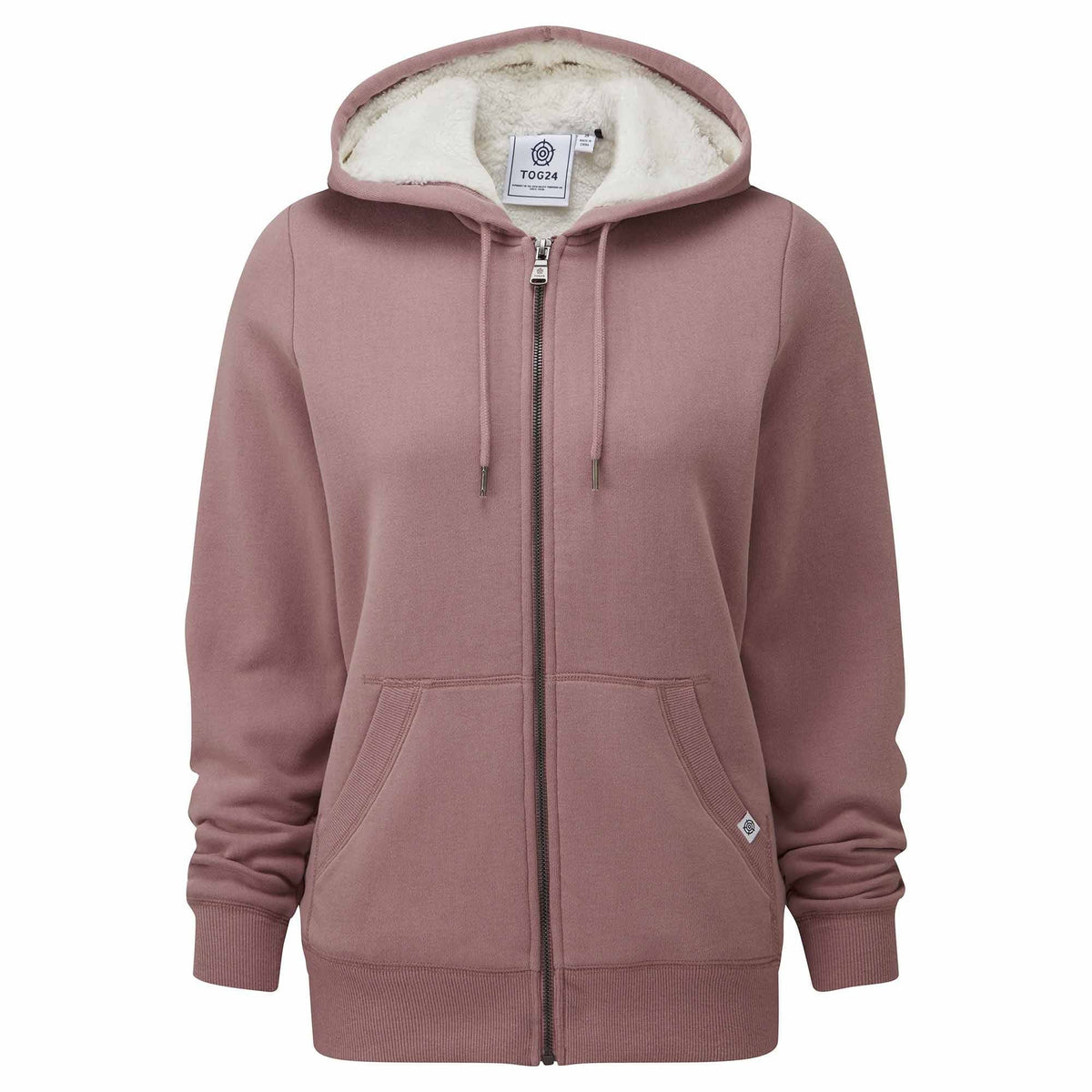 Finch Womens Supersoft Sherpa Fleece Lined Hoody - Faded Pink