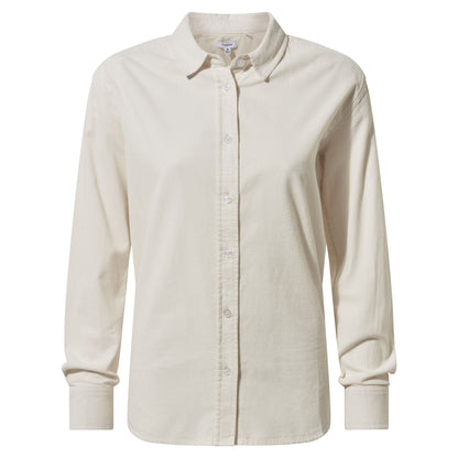 Harby Womens Long Sleeve Lightweight Corduroy Shirt - Vanilla