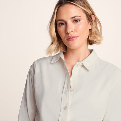 Harby Womens Long Sleeve Lightweight Corduroy Shirt - Vanilla