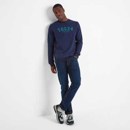 Hawnby Mens Cotton Blend Sweat - Dark Marine