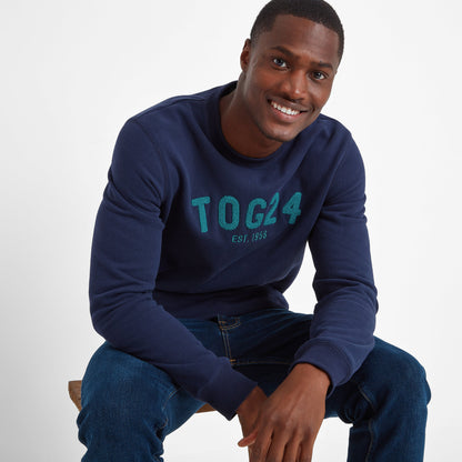 Hawnby Mens Cotton Blend Sweat - Dark Marine