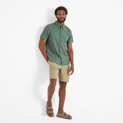 Jayden Mens 100% Cotton Short Sleeve Shirt - Light Forest