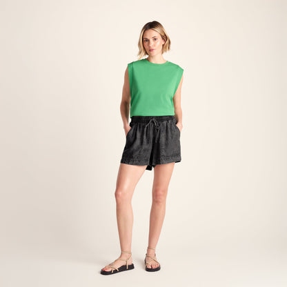 Jessica Womens Tencel Lyocel Shorts - Washed Black