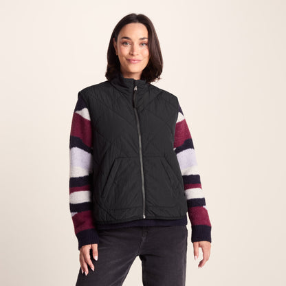 Juni Womens Relaxed Fit Shower Resistant Insulated Gilet - Black