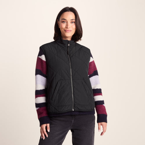 Juni Womens Relaxed Fit Shower Resistant Insulated Gilet - Black