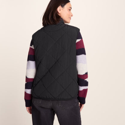 Juni Womens Relaxed Fit Shower Resistant Insulated Gilet - Black